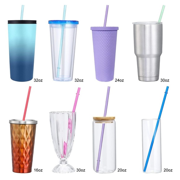 *NEW* 21 Colourful Reusable Straws + 1 Cleaning Brush - Picture 5 of 8